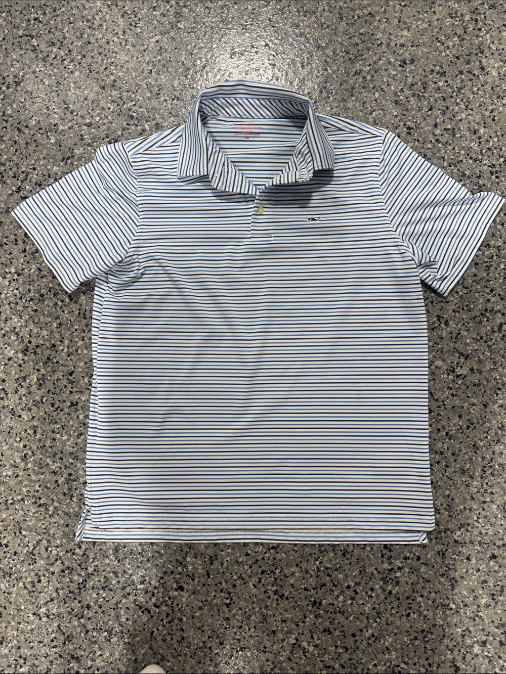 Vineyard Vines Boys Blue & White Striped Polo